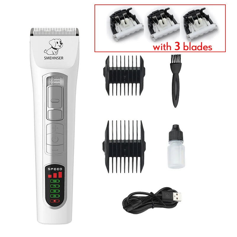 Professional Dog Clippers High Power Dog Hair Cutter Low Noise Pet Trimmer Grooming Clippers with Guard Combs for Animals