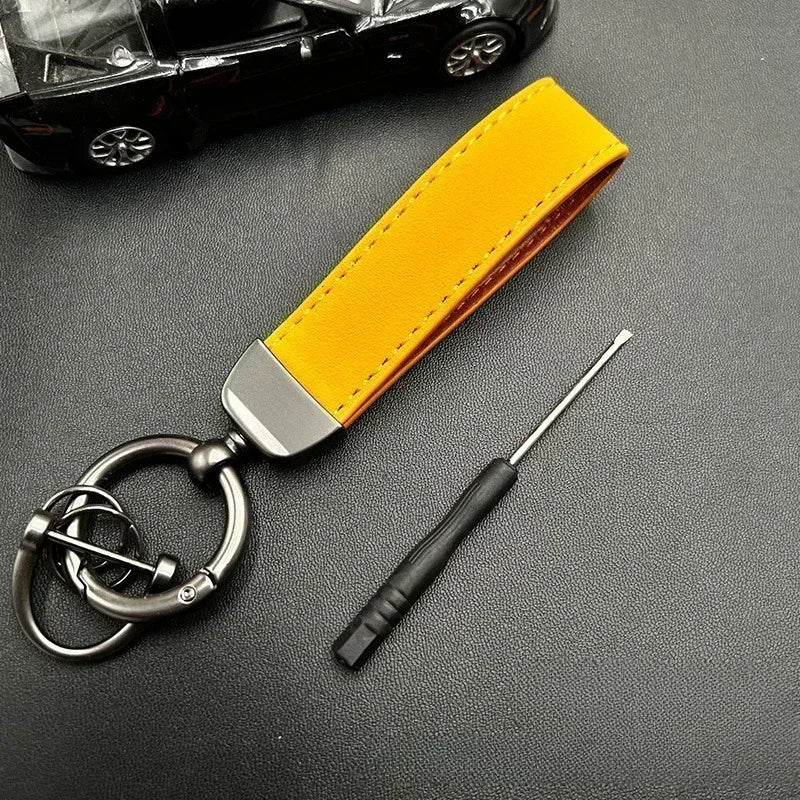 Custom Name Logo Leather Car Moto Keychain Personalized for Men and Women Creative Simple Key Chains Gift