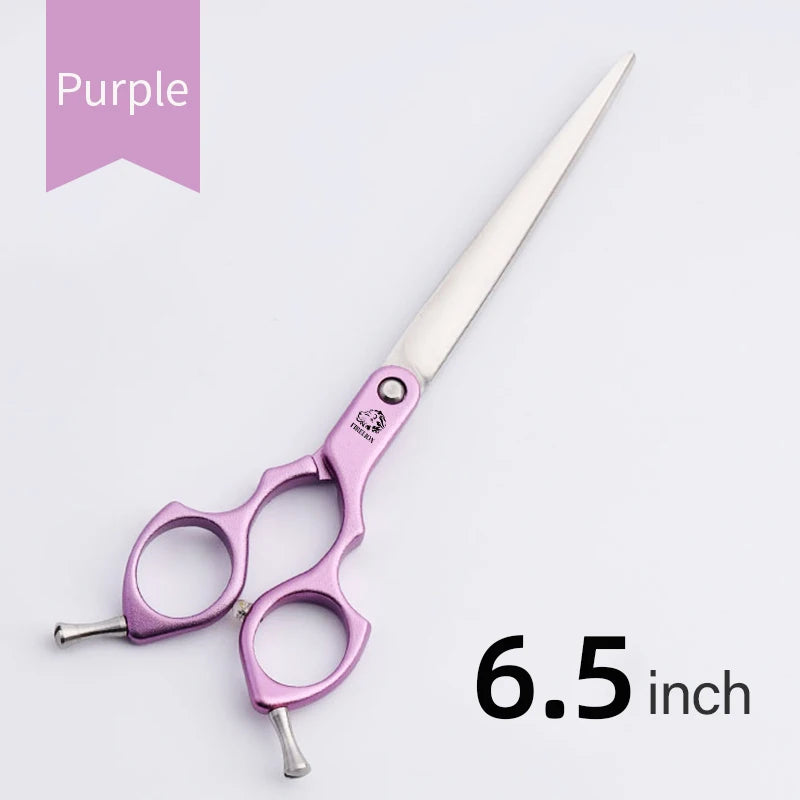 FIRELION Professional 440C 6.0/6.5 Inch Colorful Dog Grooming Scissors Pet Curved Scissors for Cutting Dogs Hair