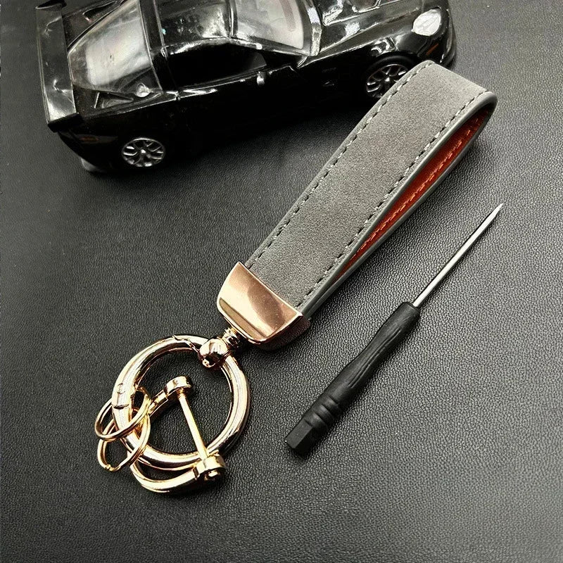 Custom Name Logo Leather Car Moto Keychain Personalized for Men and Women Creative Simple Key Chains Gift