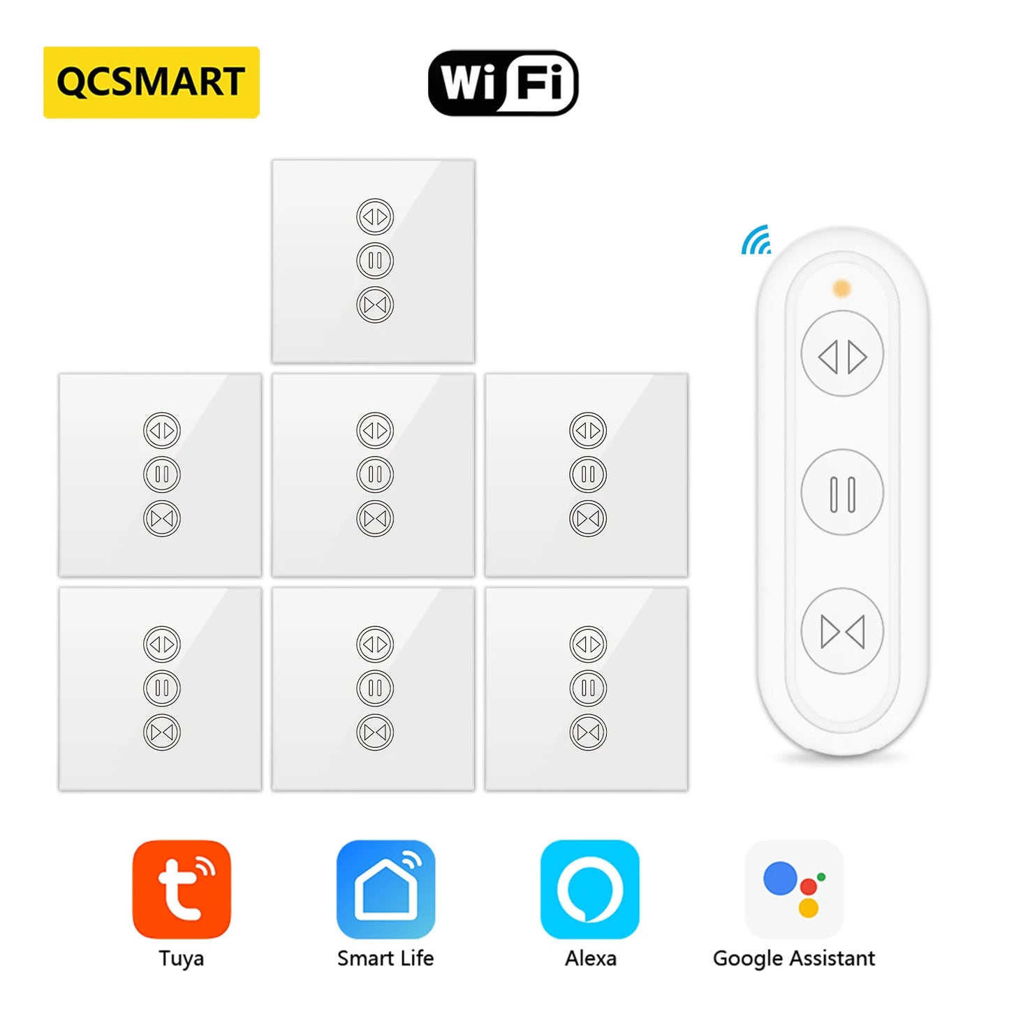 Tuya Smart Life EU WiFi Curtain Switch for Electric Motorized Blinds with Remote Control Google Home Alexa Voice Control DIY