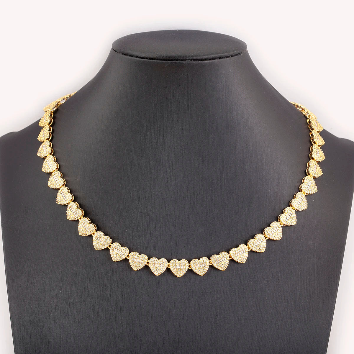 Nidin New Arrival Romantic Heart/Round Shape Shiny Crystal Zircon Chain Necklace For Women Female Valentine's Day Jewelry Gifts