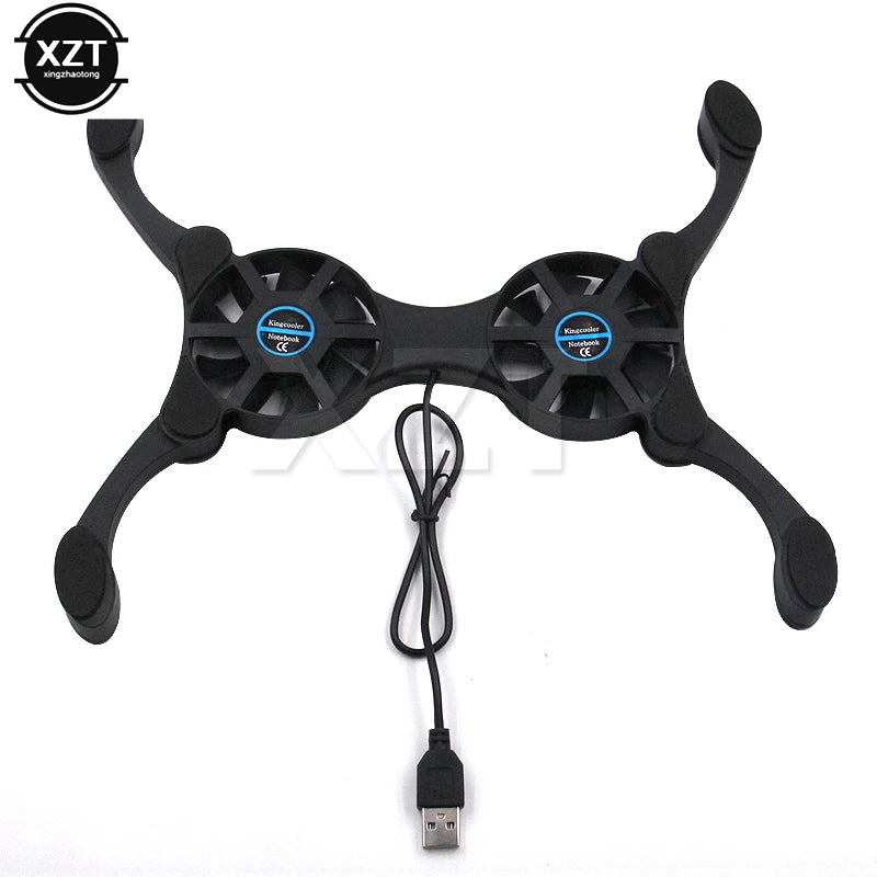 Foldable USB Cooling Fan CPU Cooler Mini Octopus Cooler Pad Quiet Stand Double Fans for 7-15 inch Notebook Computer Laptop