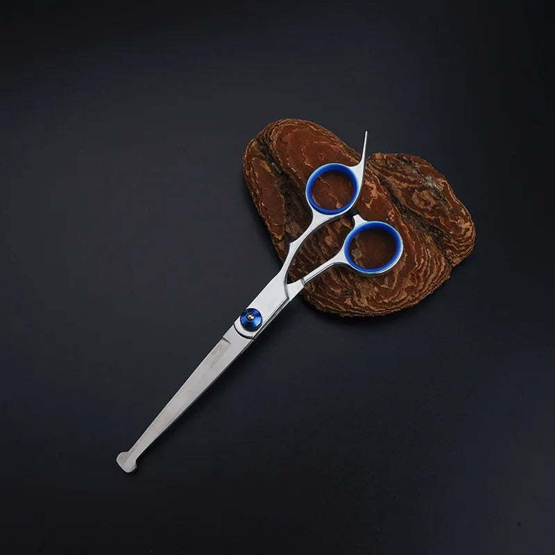 Safty Pet Grooming Scissors Round Head Professional Stainless Steel Dog Hair Scissors Pets Shears Animal Cutting Portable Set