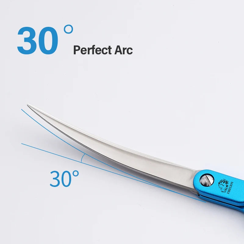FIRELION Professional 440C 6.0/6.5 Inch Colorful Dog Grooming Scissors Pet Curved Scissors for Cutting Dogs Hair