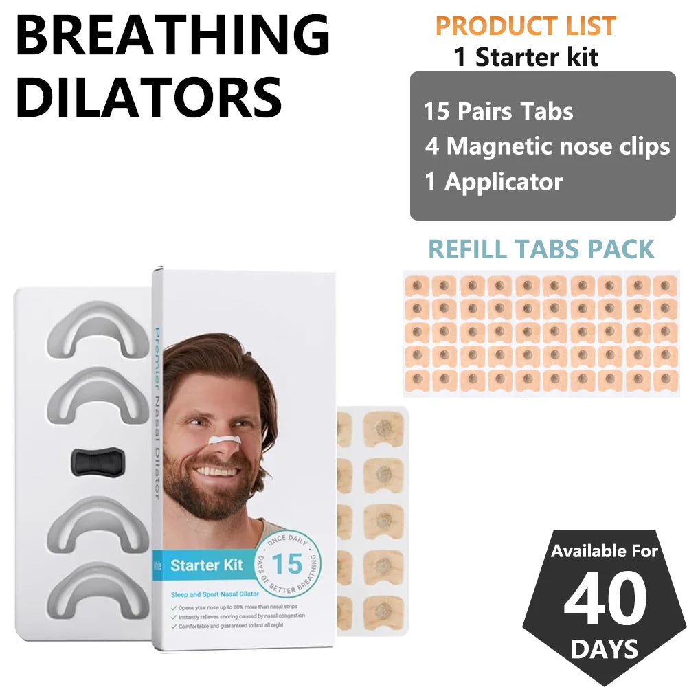 Sport Nasal Dilator Sleep Nasal Breathing Dilators Starter Kit Nose Breathe Strips Magnetic Nasal Strips Reduce Snoring