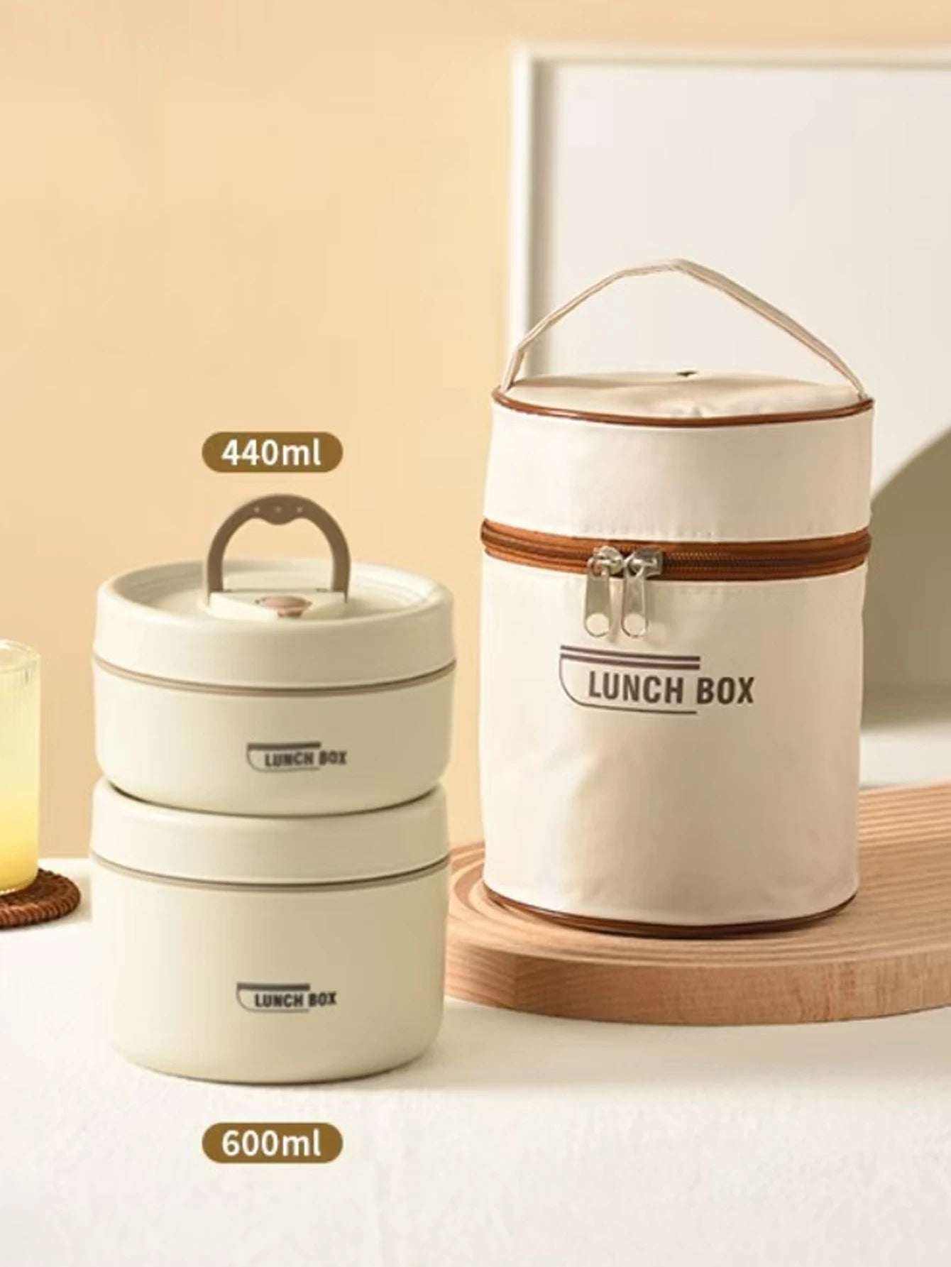 1/2/3/4pcs Portable Insulated Food Lunch Container Set with Thermal Lunch Box Separate Stackable Lunch Container for Adult Kids