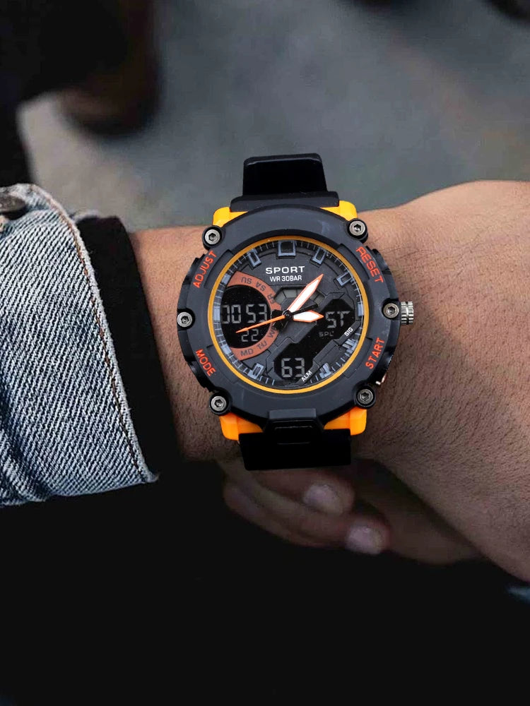 Men Mechanical Wristwatch Waterproof Automatic LED Watch Men Mechanical Watches World Time Stop Time AlarmRelogio Masculino