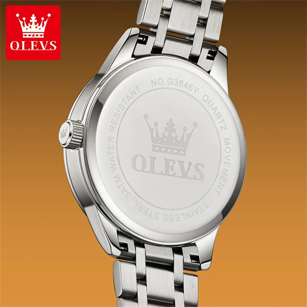 OLEVS brand luminous waterproof quartz watch dual calendar men's watch 3646