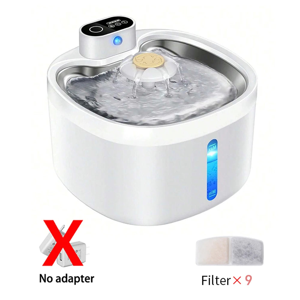 Wireless Charging Automatic Water Fountain 2.6L Intelligent Pet Water Dispenser With Filter Drinking Fountain For Cats Dogs