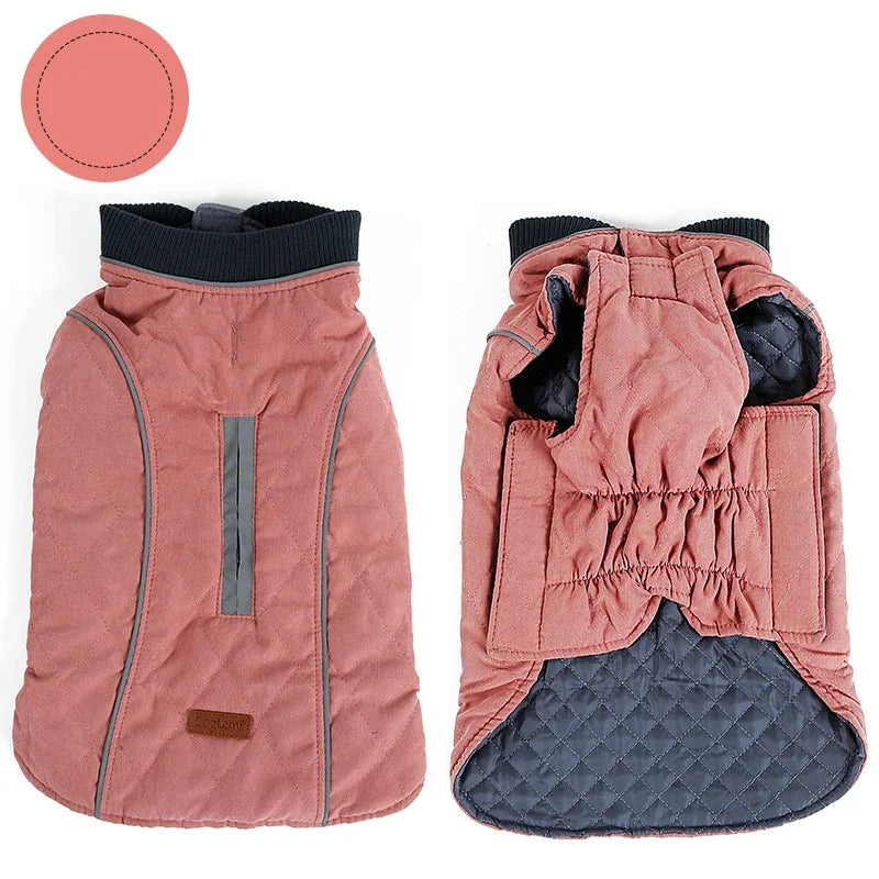 Pet Retro Thickened Warm Dog Clothes Fall and Winter Reflective Dog Jacket Undershirt Pet Sports Training Clothes