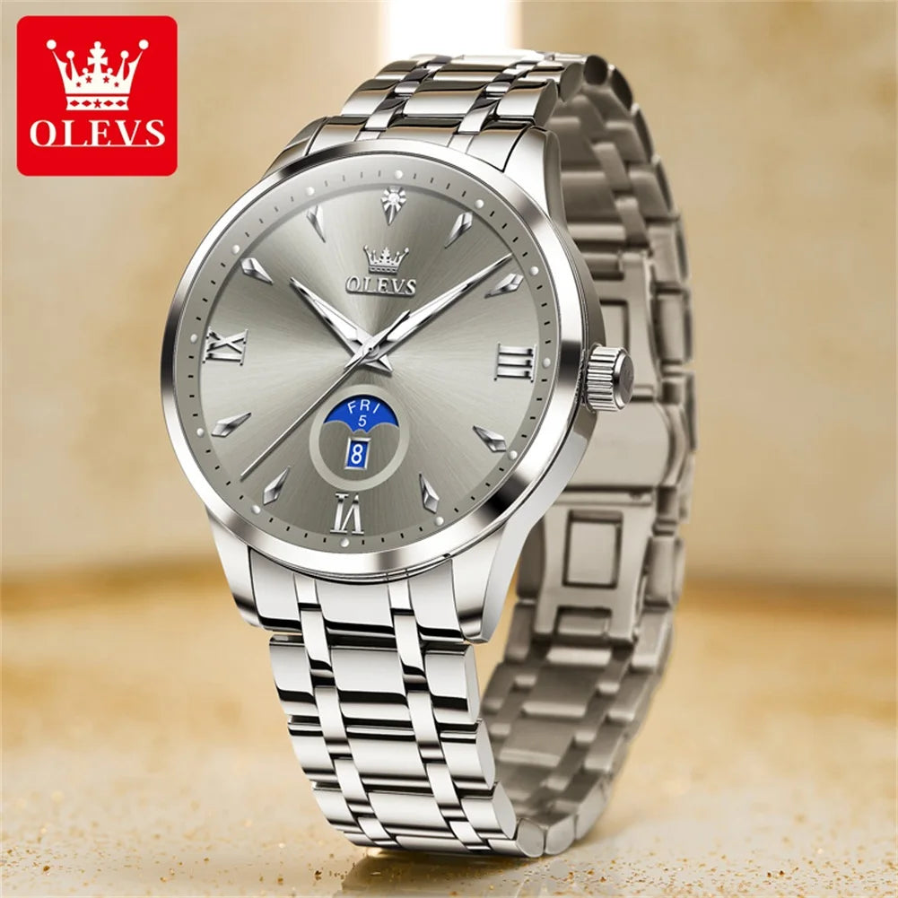 OLEVS brand luminous waterproof quartz watch dual calendar men's watch 3646