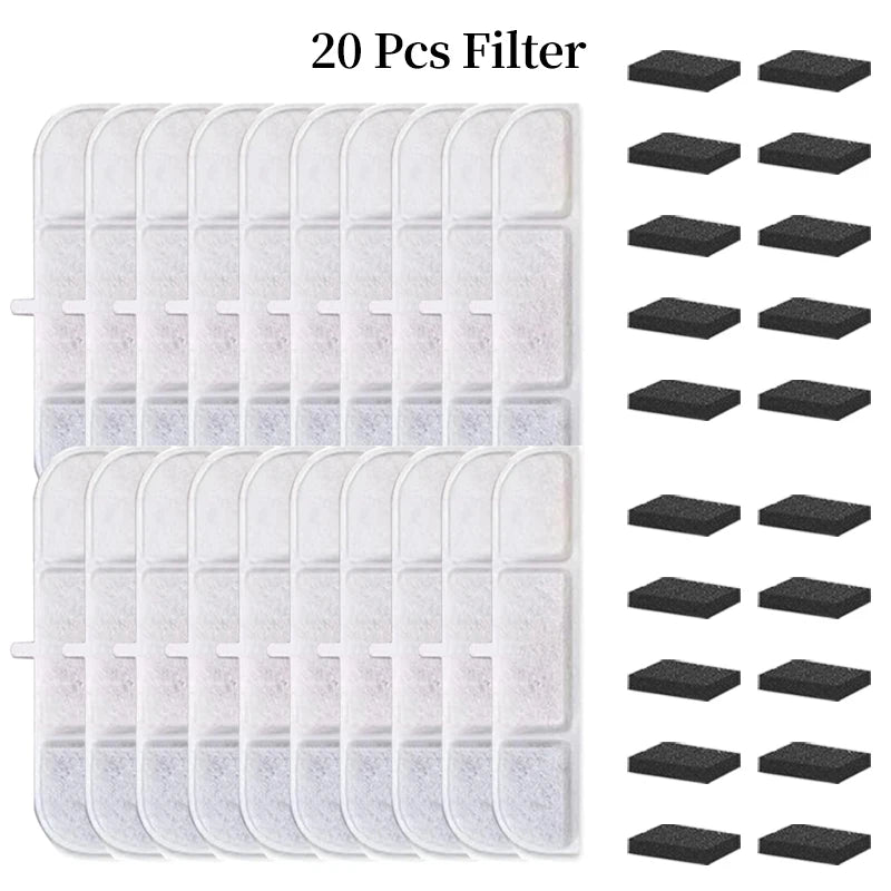 6/12/16/20/24pcs Pet Water Dispenser Filter Cat Water Fountain Filter Drinking Fountain Filter Cycle Filtering Easy To Clean