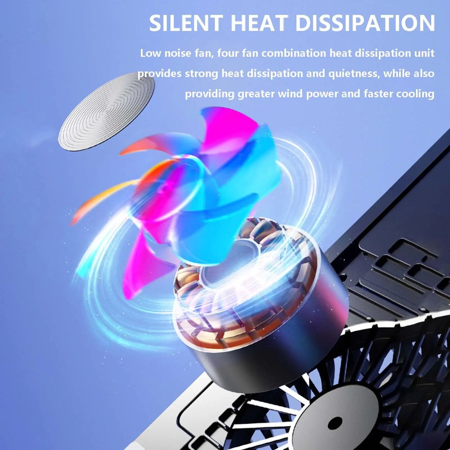 New Foldable Laptop Cooler Base Stand Portable Adjustable Notebook Stand for 13-17.3 Inch Laptop with 2/4 Fans