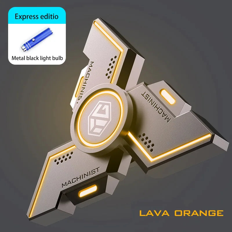 New Technology Smart Black Technology Fidget Spinner Metal Alloy Gyro Luminous Hand Stress Relief Toy Boy Adults Birtday Gifts