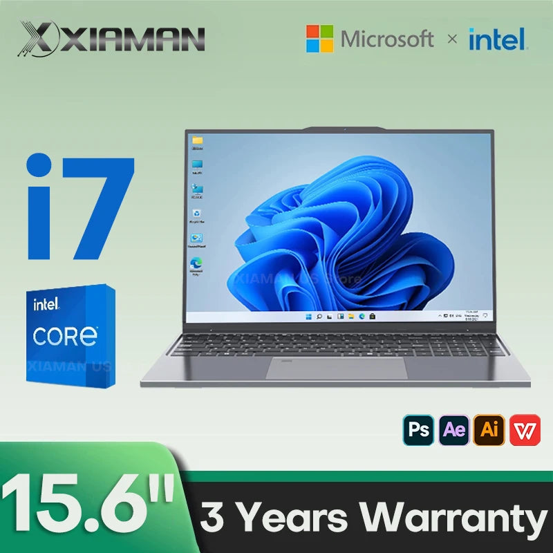 15.6 inch Laptop Computer Intel Core i7 6500U Windows 11 Pro 16GB DDR4 512GB 1TB SSD Portable Notebook PC Gamer Gaming Laptops