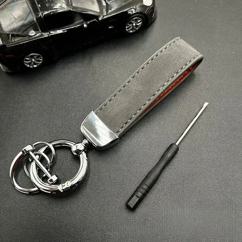 Custom Name Logo Leather Car Moto Keychain Personalized for Men and Women Creative Simple Key Chains Gift