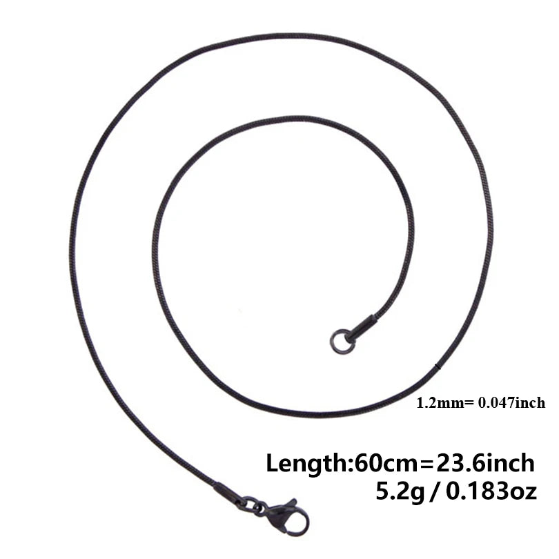 10pcs 1.2mm Round Snake Chains Necklace Jewelry 45/50/60/70cm Length 5 Colors Unisex Stainless Steel Necklace Women Men Jewelry