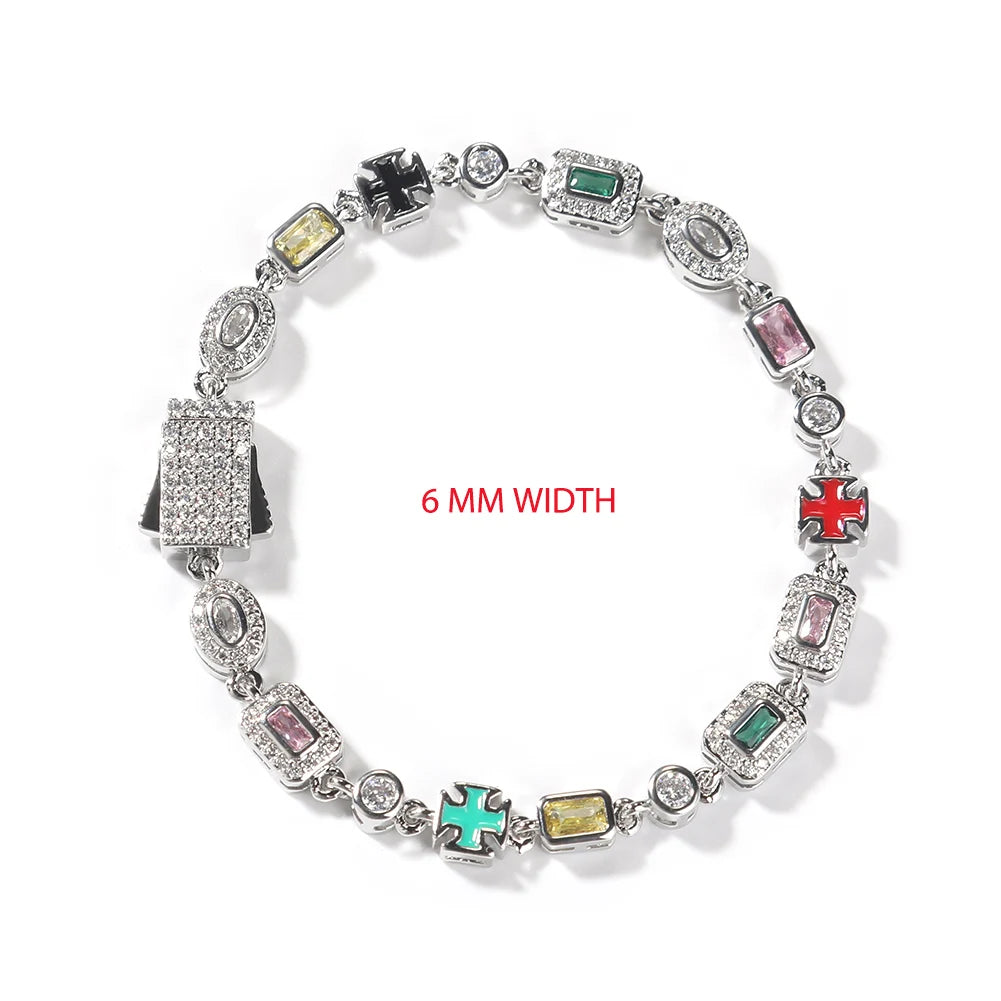 UWIN Iced Out Multi Gemstone Necklaces for Women Men Mixed Shape Colorful Gems Collection Necklace Fashion Hip Hop Jewelry