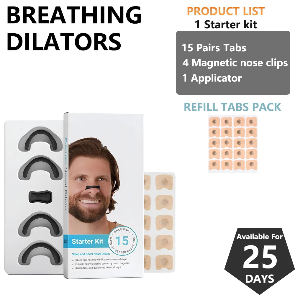 Sport Nasal Dilator Sleep Nasal Breathing Dilators Starter Kit Nose Breathe Strips Magnetic Nasal Strips Reduce Snoring