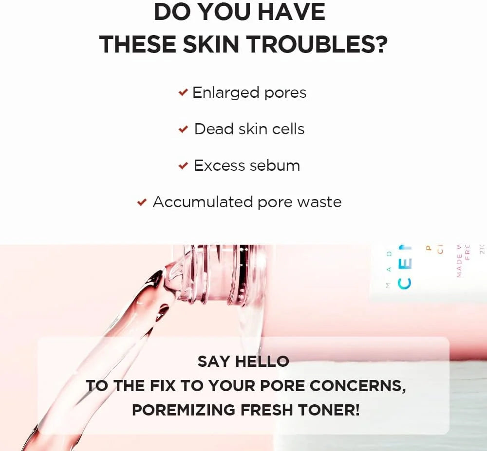 Korean Centella Pink Salt Pore Care Fresh Toner Ampoule Facial Serum Deep Cleanser and Face Cream Skincare Original Products Set
