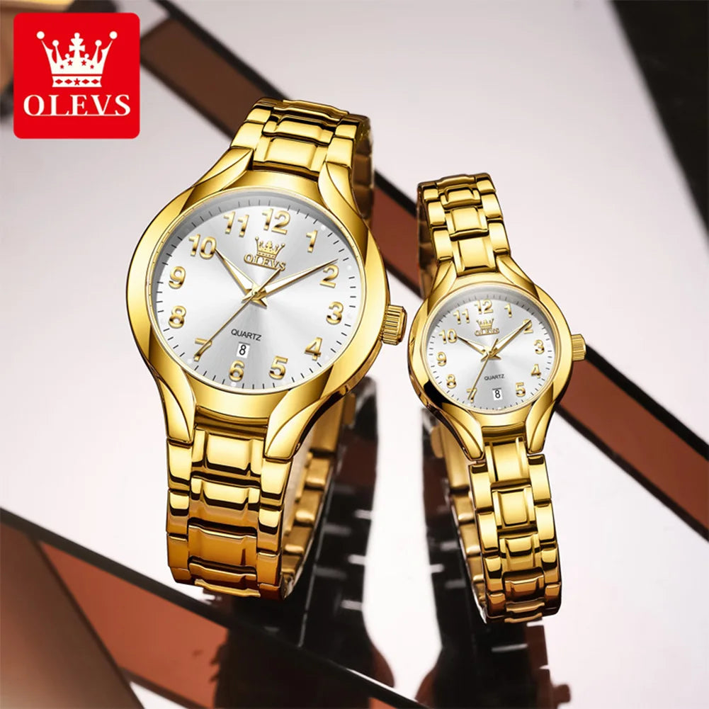 OLEVS 3650 Men Ladies Watch Original Luxury Quartz Watch Waterproof Luminous calendar Stainless Steel Men's brand watches
