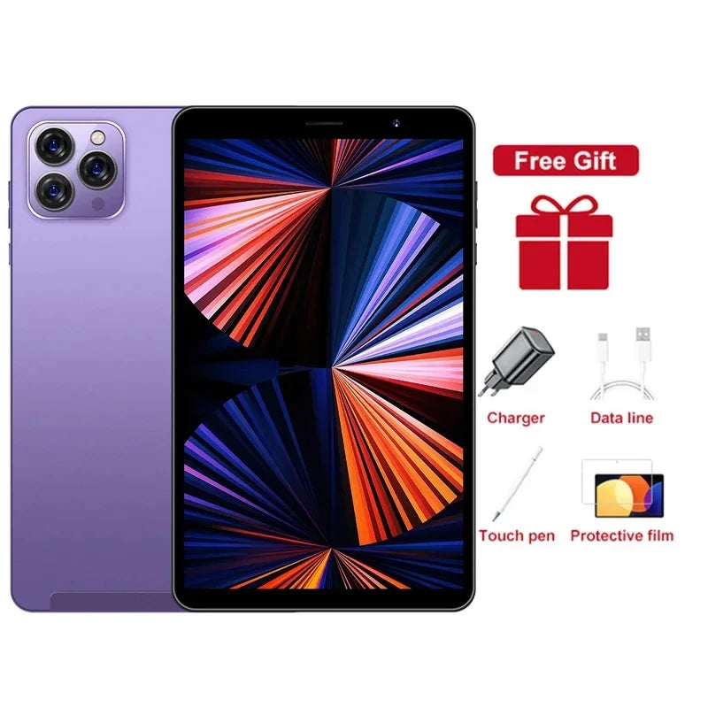 2025 Original 8 inch Pad Tab 14 Android 12 Tablet PC 16GB Ram 1TB Rom Dual SIM 10 Core Dimensity 9000 WPS GPS Bluetooth 10000mAh