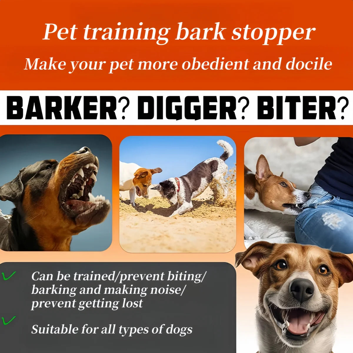 YHLC Automatic Anti Barking Dog Collar, Rechargeable Bark Stopper, Stop Barkin, Electric Training Collar for Dog
