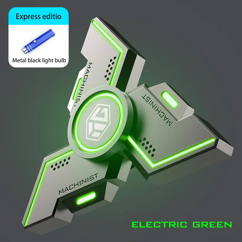 New Technology Smart Black Technology Fidget Spinner Metal Alloy Gyro Luminous Hand Stress Relief Toy Boy Adults Birtday Gifts