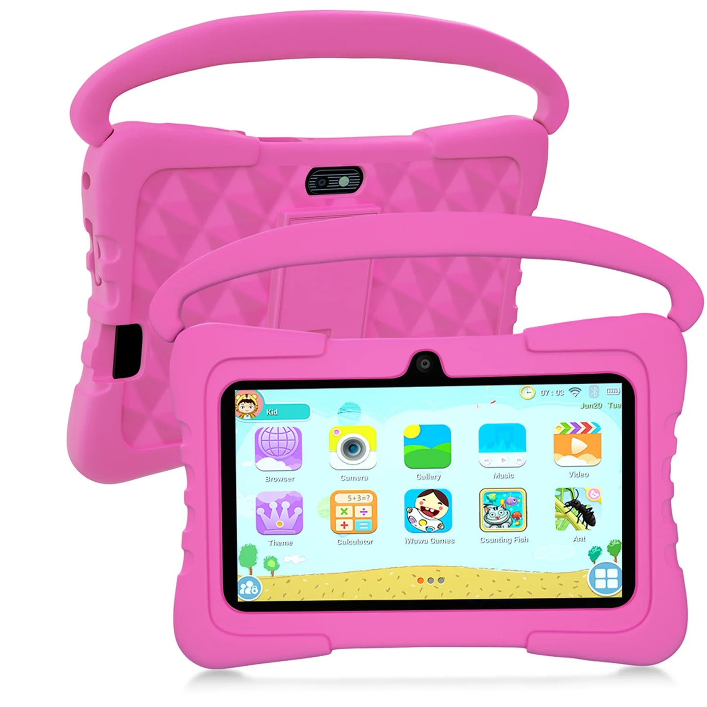 New 7 Inch Kids tablets Android System Quad Core 4GB+64GB ROM Android 13 Tablet PC Cartoon Pattern Kids-Proof protective Case