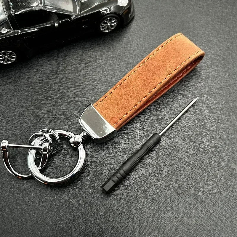 Custom Name Logo Leather Car Moto Keychain Personalized for Men and Women Creative Simple Key Chains Gift
