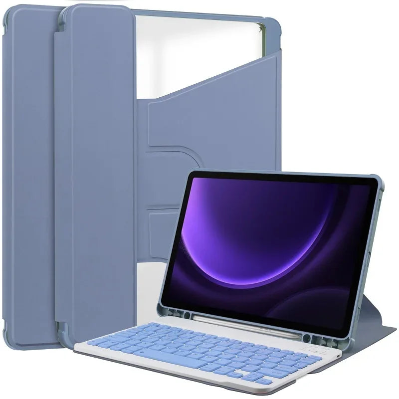 Acrylic 360 Rotation Cover for Lenovo Tab M11 TB-330FU TB-331FC Xiaoxin Pad 2024 11 inch Wireless Keyboard Case Stand Funda