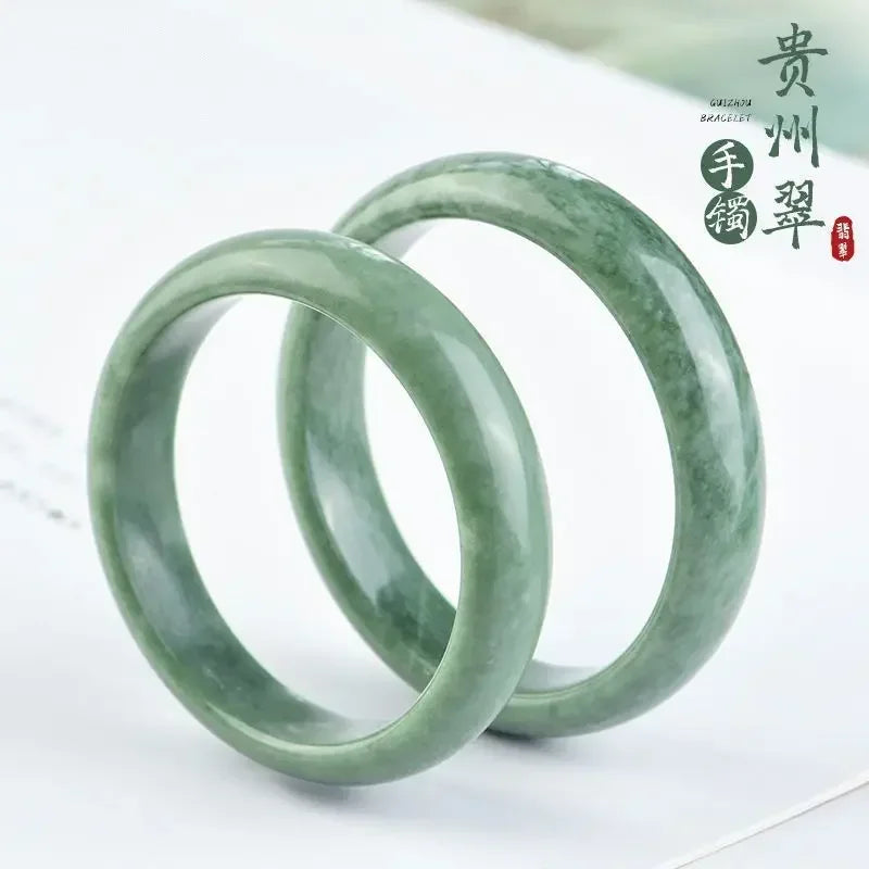2024 New Real Natural Jade Ice Green Jade Bracelet Original Certified Fashion Jewelry Luxury Girl Bracelet Mascot Holiday Gift