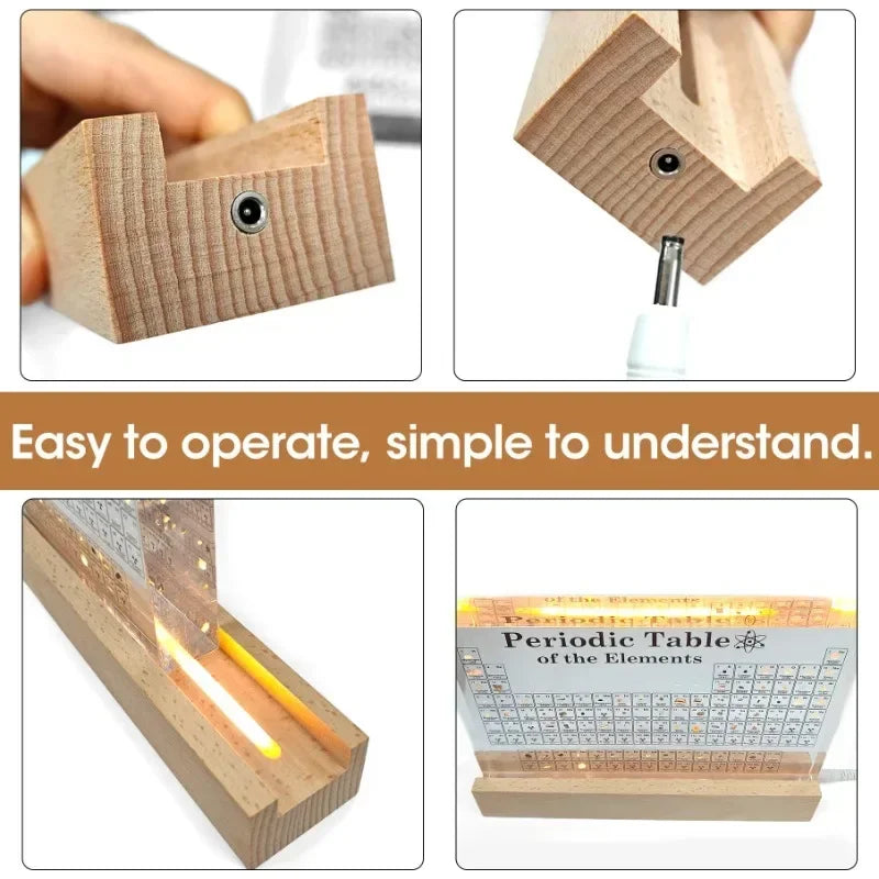 Acrylic Real Elements Periodic Table Mendeleev Periodic Table Figurine Display Science Ornament Room Decoration Desk Accessories