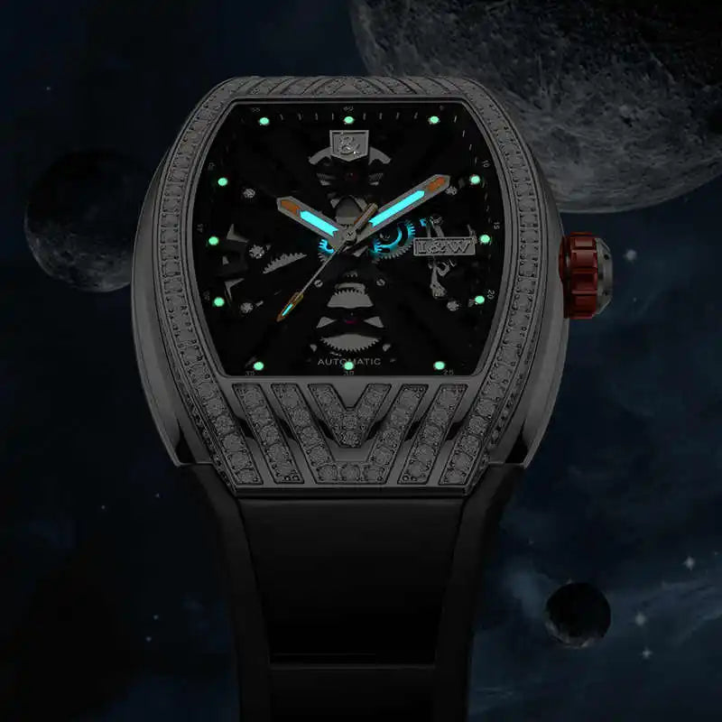 Carnival Brand IW High End Series Fashion Tonneau Dial Mechanical Watch Men 50M Waterproof Luxury Imported Movement Mens Watches