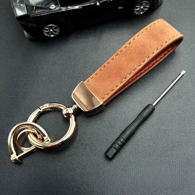 Custom Name Logo Leather Car Moto Keychain Personalized for Men and Women Creative Simple Key Chains Gift