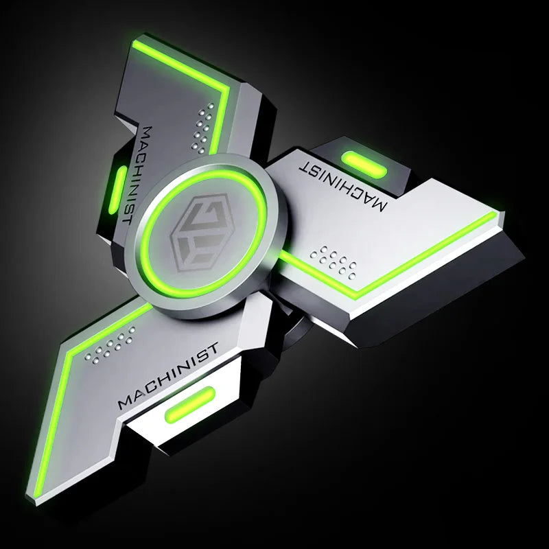 New Technology Smart Black Technology Fidget Spinner Metal Alloy Gyro Luminous Hand Stress Relief Toy Boy Adults Birtday Gifts