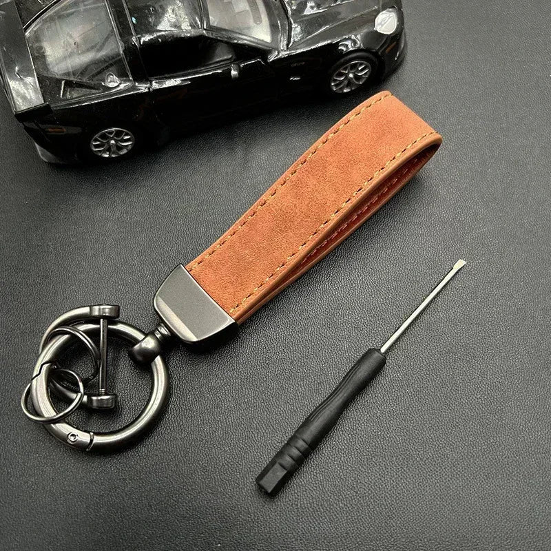 Custom Name Logo Leather Car Moto Keychain Personalized for Men and Women Creative Simple Key Chains Gift