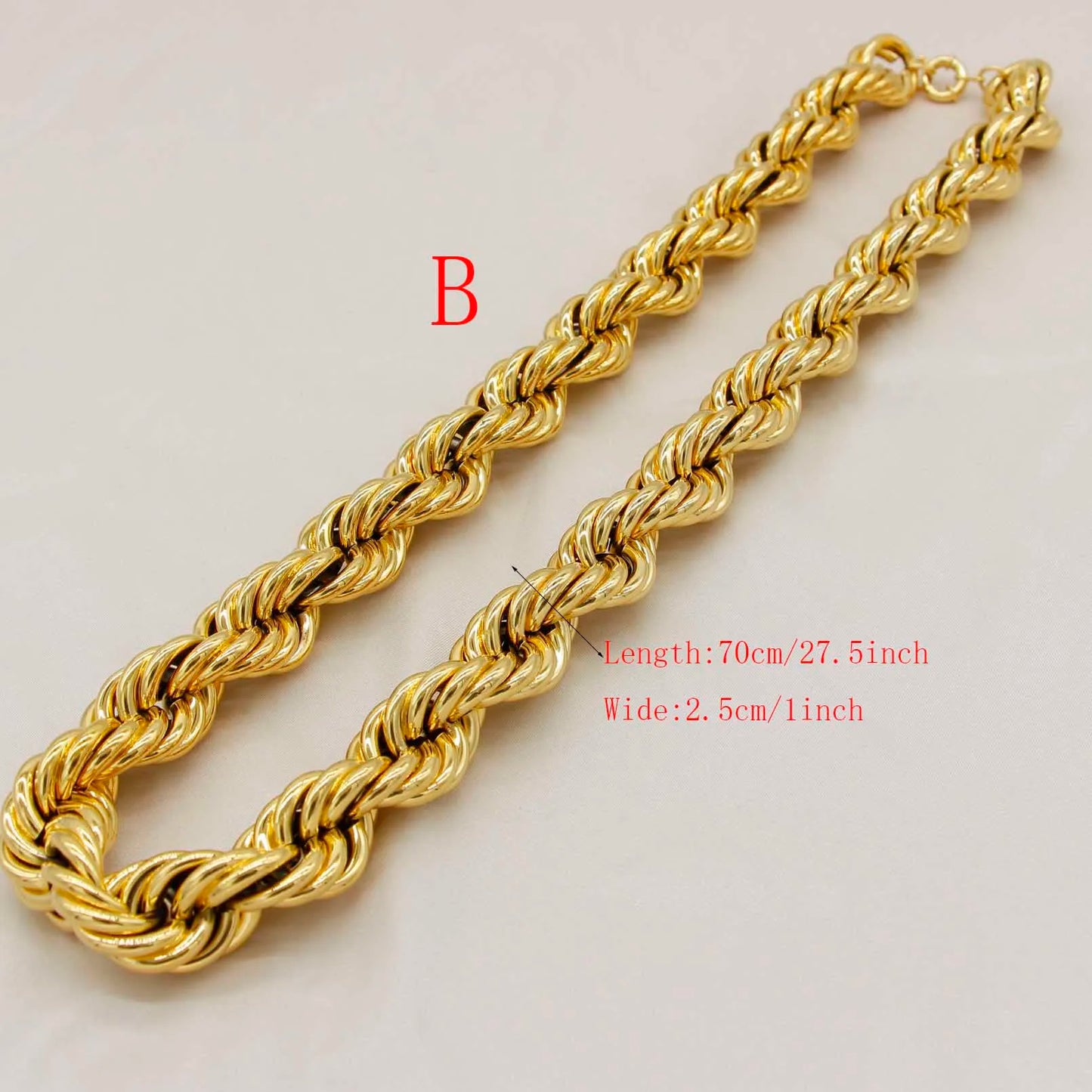 Adixyn Fashion Exaggeration Wide Twisted Singapore Chain for lovers Gold Color/Copper Thin Necklace Jewelry Wedding Party G09141