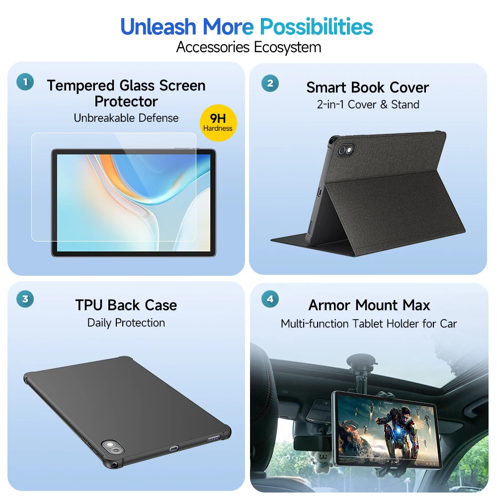 Ulefone Tab W10 Tablet 10.1‘’ HD+ Display 8GB RAM 128GB ROM 6600mAh Unisoc T606 Android 14 Tablet