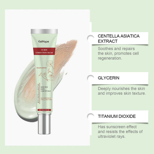 Centella Asiatica CC Cream Foundation Color Correcting Facial Repair BB Cream Full Coverage Natural Concealer Whitening Liquid