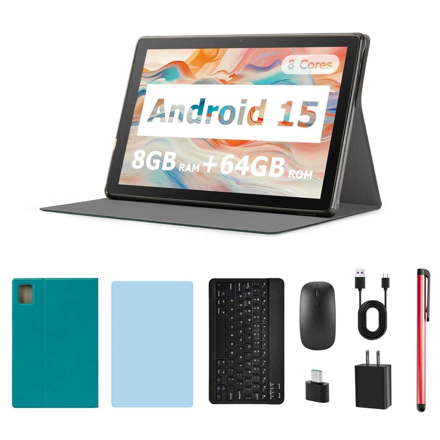 ANRY 2025 Android 15 IPS Display 10.1 Inch 8GB(4+4 Expand) RAM+64GB ROM Tablet 5000Mah Dual Camera 5GWifi A523 Octa-core Tablets