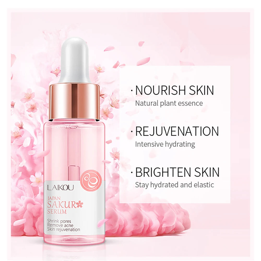 Japan Sakura Essence Oil control Hyaluronic Acid Pure 24K Gold Brighten skin Vitamin C Face Serum Korean skincare products