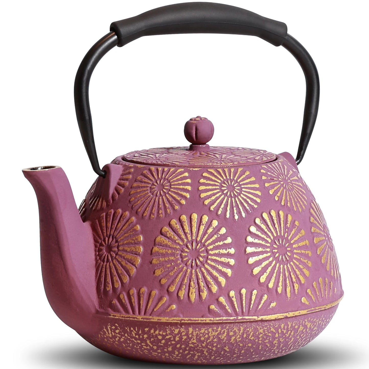 Cast Iron Teapot, Sakura Design Japanese Tea Pot for Loose Leaf Coatewith Enameled Interior, 1200ml Green