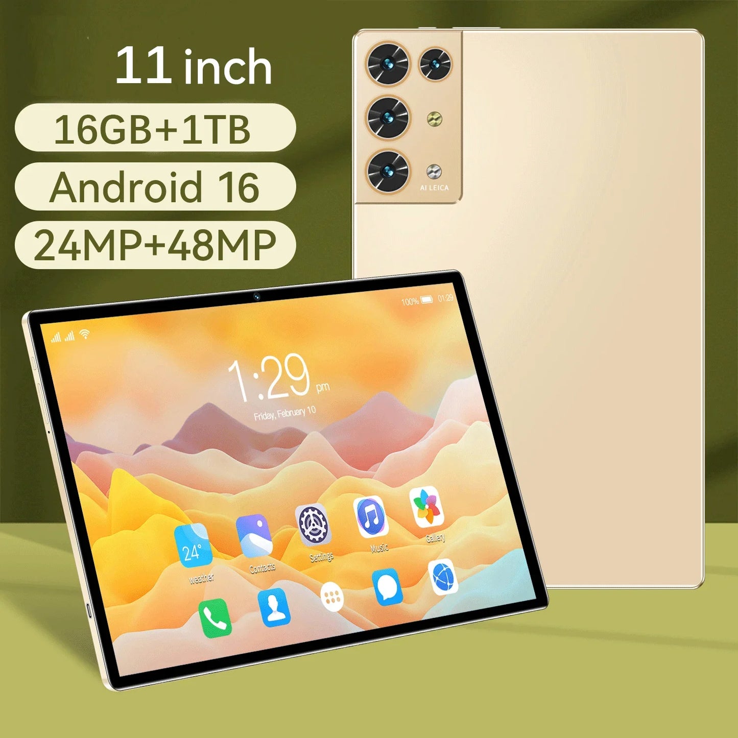 2025 Global Pad S30 Pro 11 inch Tablet Android16 16GB+1TB MTK6797 4K HD Screen 5G WIFI Bluetooth WPS 10000mAh Google Play Tab PC