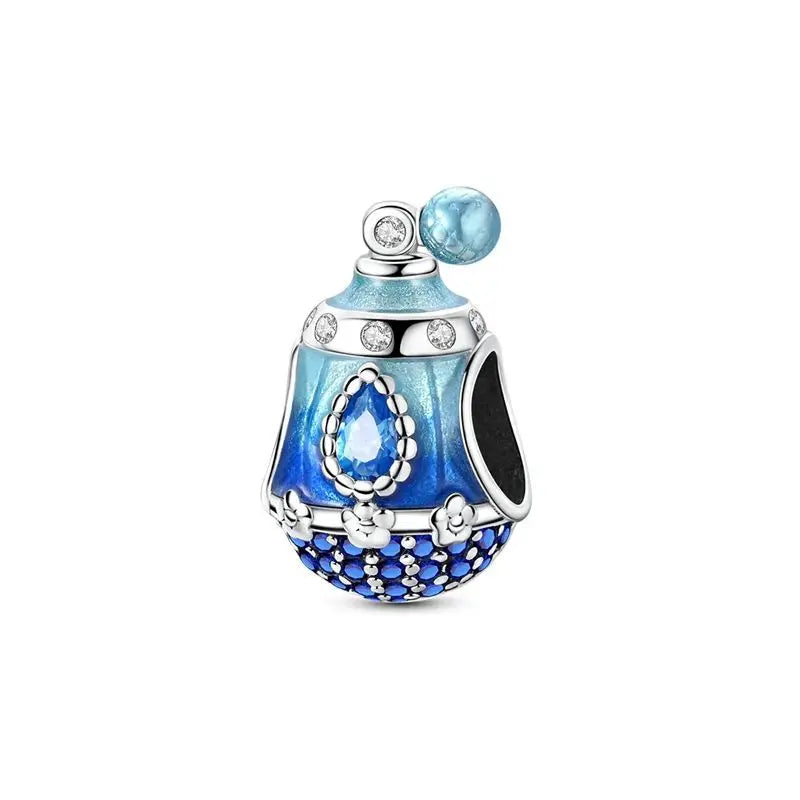 100% S925 Silver Butterfly Daisy Rose Crown Perfume Charms Beads Fit Pandk Original Bracelets DIY Fine Women Jewelry Making Gift