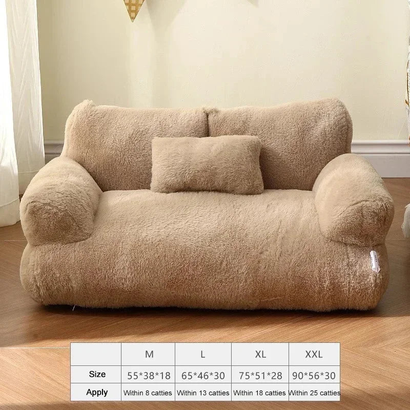 Plush Soft Cat Bed Sofa Dog Winter Warm Large Pet Cats Sofas Suitable For Small Medium Dogs Comfortable Sleep Pets Beds Supplies