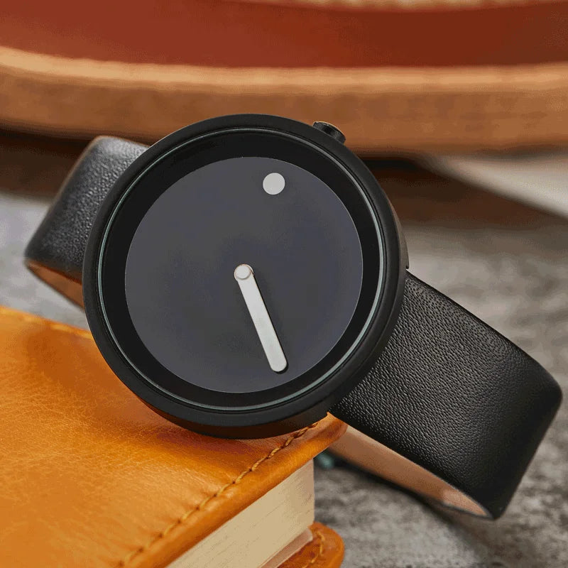 UTHAI CQ191 Simple Style Round Quartz Watch Creative Men's Watch Fashion Casual Leather Women's Watch Gift watchs