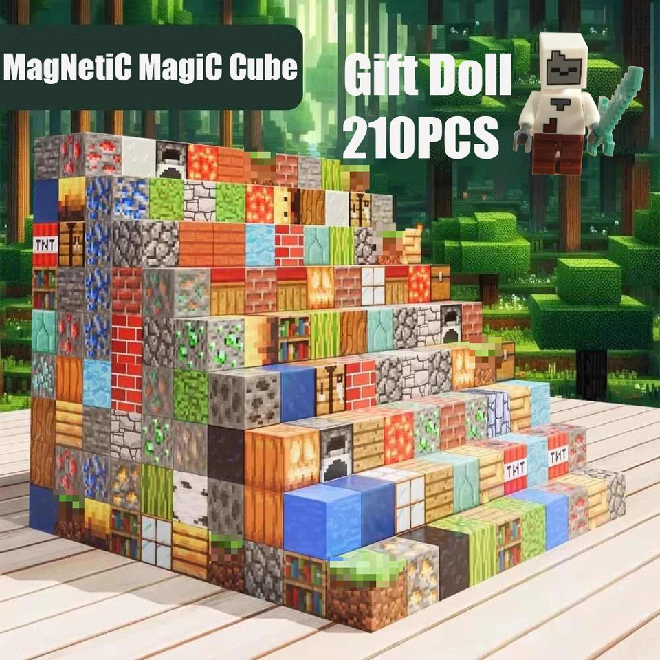 400P Upgrades Magnetic Building Blocks Toy Build Mine Magnet World Set for Boys Girls STEM Montessori Sensory Cubes for Toddlers