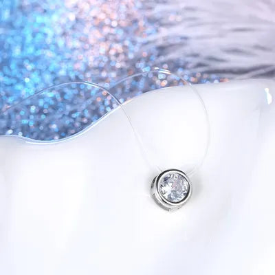 1 Pcs Fashion Alloy Contain Invisible Stone Necklace Gold Metal Color Transparent Clavicular Chain Necklace For Women N18-T2